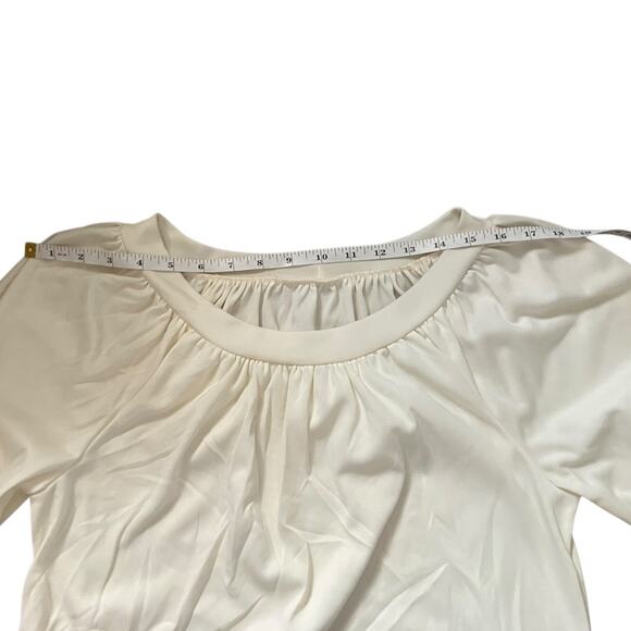 Vintage Ivory Two Piece Set Long Sleeve Blouse & Midi Skirt Women’s Small - Picture 11 of 12